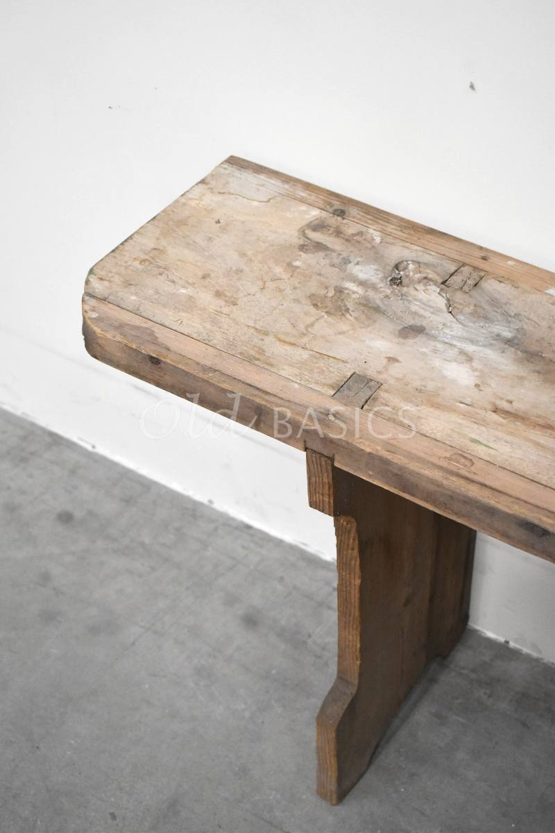 Detail van Houten bank, naturel, bruin, materiaal hout